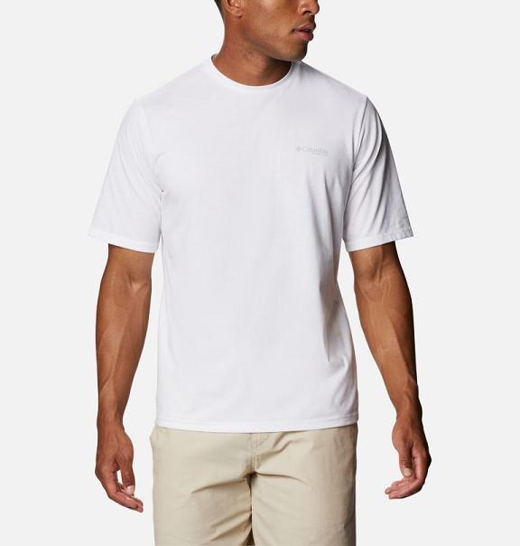 Columbia PFG T-Shirt White For Men's NZ73698 New Zealand